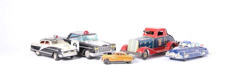 Five tinplate law enforcement toys,  (5) (1 of 1)