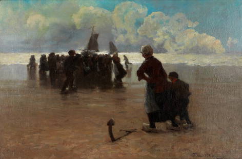 Terrick John Williams, RA (British, 1860-1936) Return of the fishing boats: Terrick John Williams, RA (British, 1860-1936)Return of the fishing boats signed 'Terrick Williams' (lower right)oil on canvas51.4 x 76.5cm (20 1/4 x 30 1/8in).Footnotes:ProvenanceAnon. Sale, South