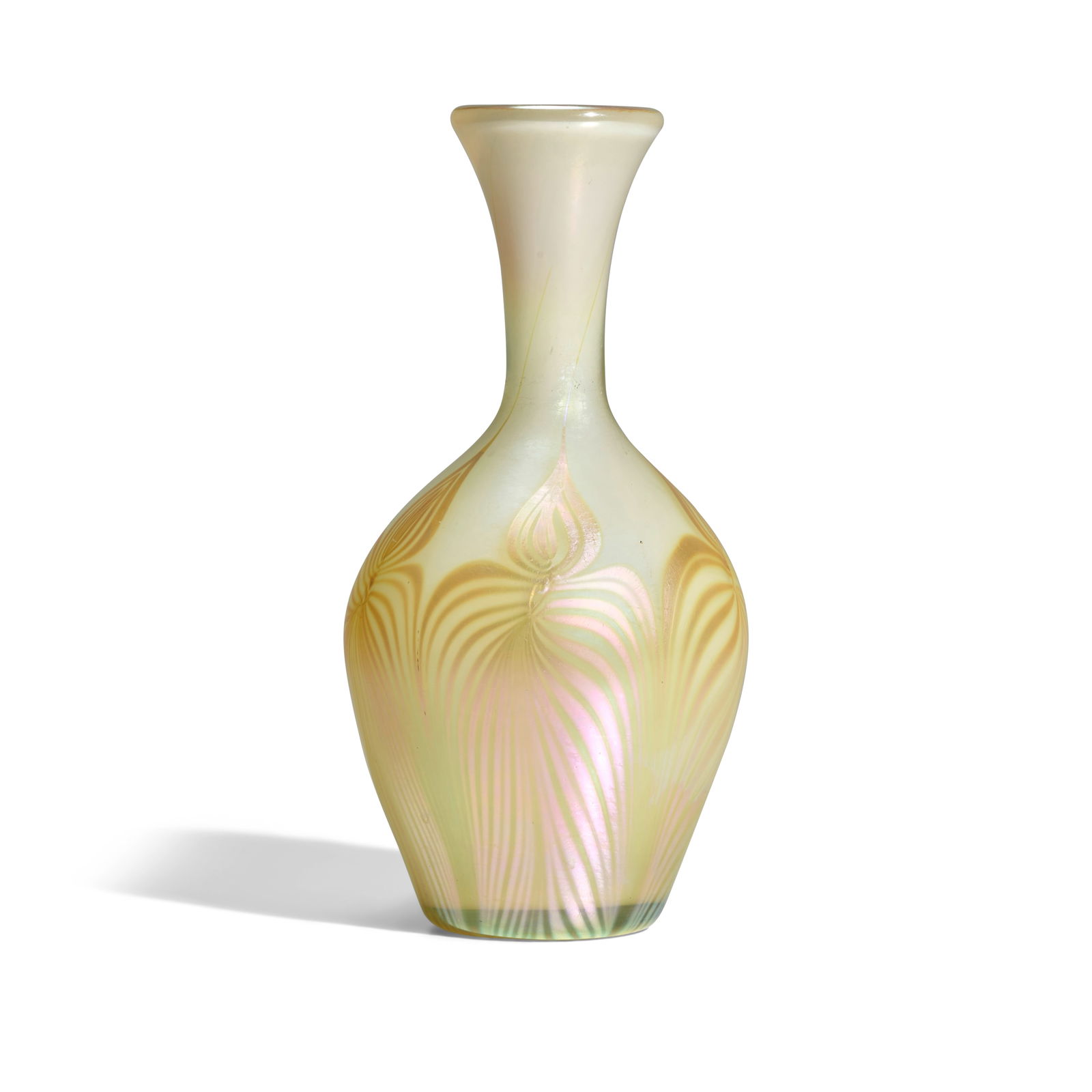 TIFFANY STUDIOS (1899-1930) Vase1903decorated Favrile glass, engraved 'L.C.T. T1462'height 8 1/4... (1 of 3)