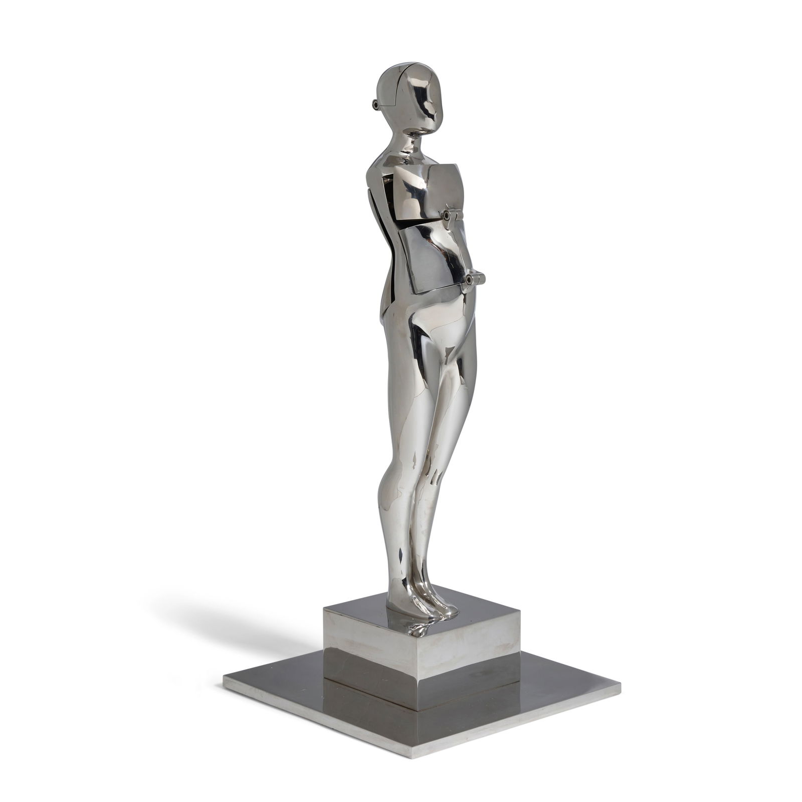 ERNEST TROVA (1927-2009) Study/Falling Man (Flapman)1970stainless steel, impressed 'E. TROVA 197...: ERNEST TROVA (1927-2009) Study/Falling Man (Flapman) 1970 stainless steel, impressed 'E. TROVA 1970' and numbered 'A.P. 2-2', aside from the edition of 8 height 26 1/2in (67.3cm); width 12in (30.5cm);