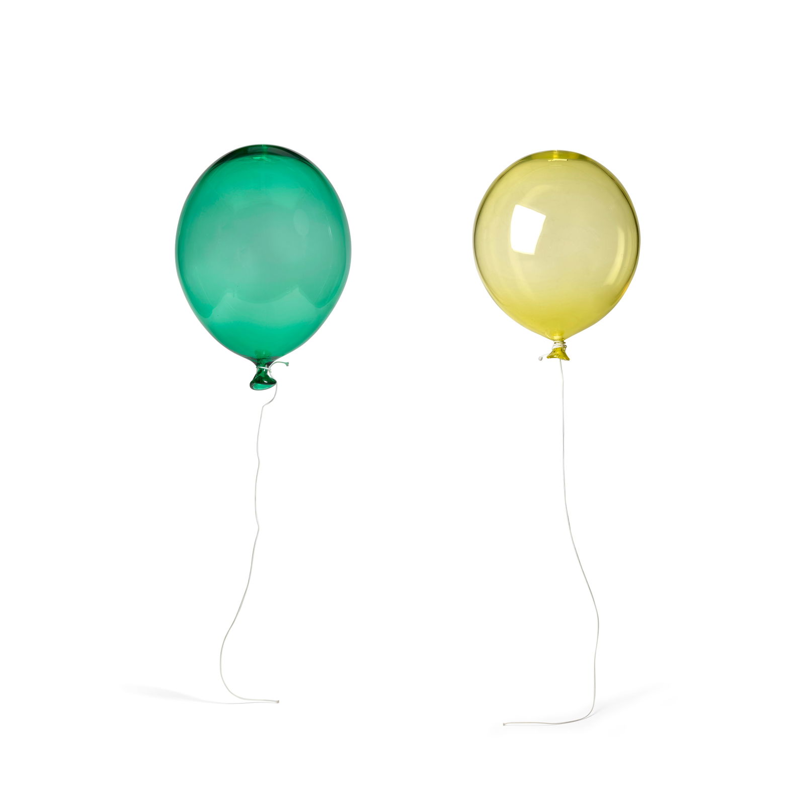 LIVIO DE MARCHI (BORN 1943) Two Balloonsblown glass, etched 'Livio De Marchi'height of each 12in... (1 of 2)