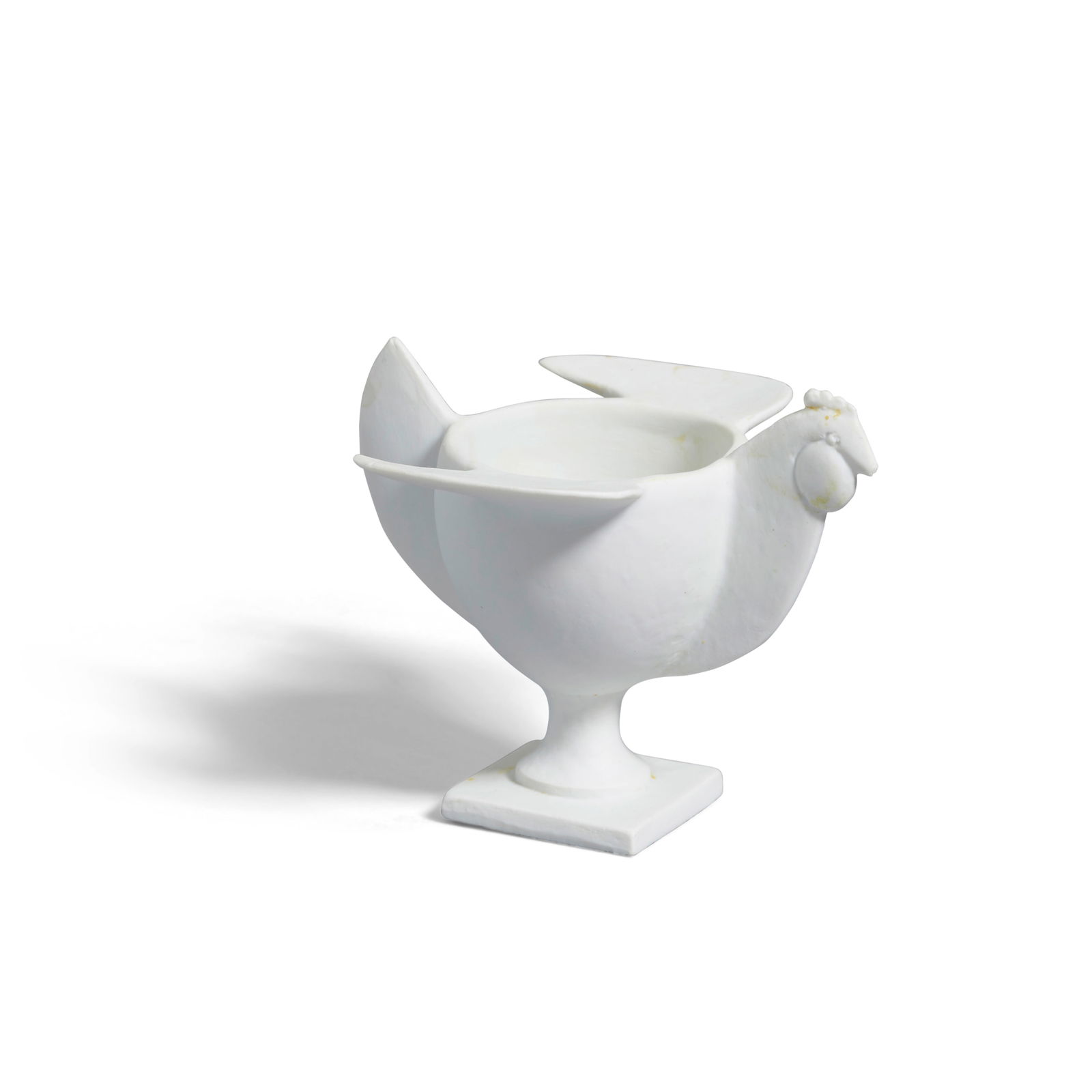 FRANCOIS-XAVIER LALANNE (1927-2008) Le Coquetier (Egg Holder)circa 1990porcelain, signed 'LALANN...: FRANCOIS-XAVIER LALANNE (1927-2008) Le Coquetier (Egg Holder) circa 1990 porcelain, signed 'LALANNE FRANCE' with Porcelain de Paris mark on underside of base height 2 3/4in (7cm); width 3 1/2in (9cm)