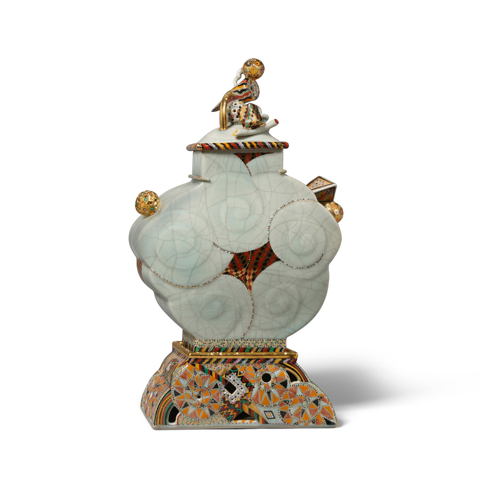 RALPH BACERRA (1938-2008) Untitled (Cloud Vessel)1995celadon glazed porcelain, signed and dated ... (1 of 2)