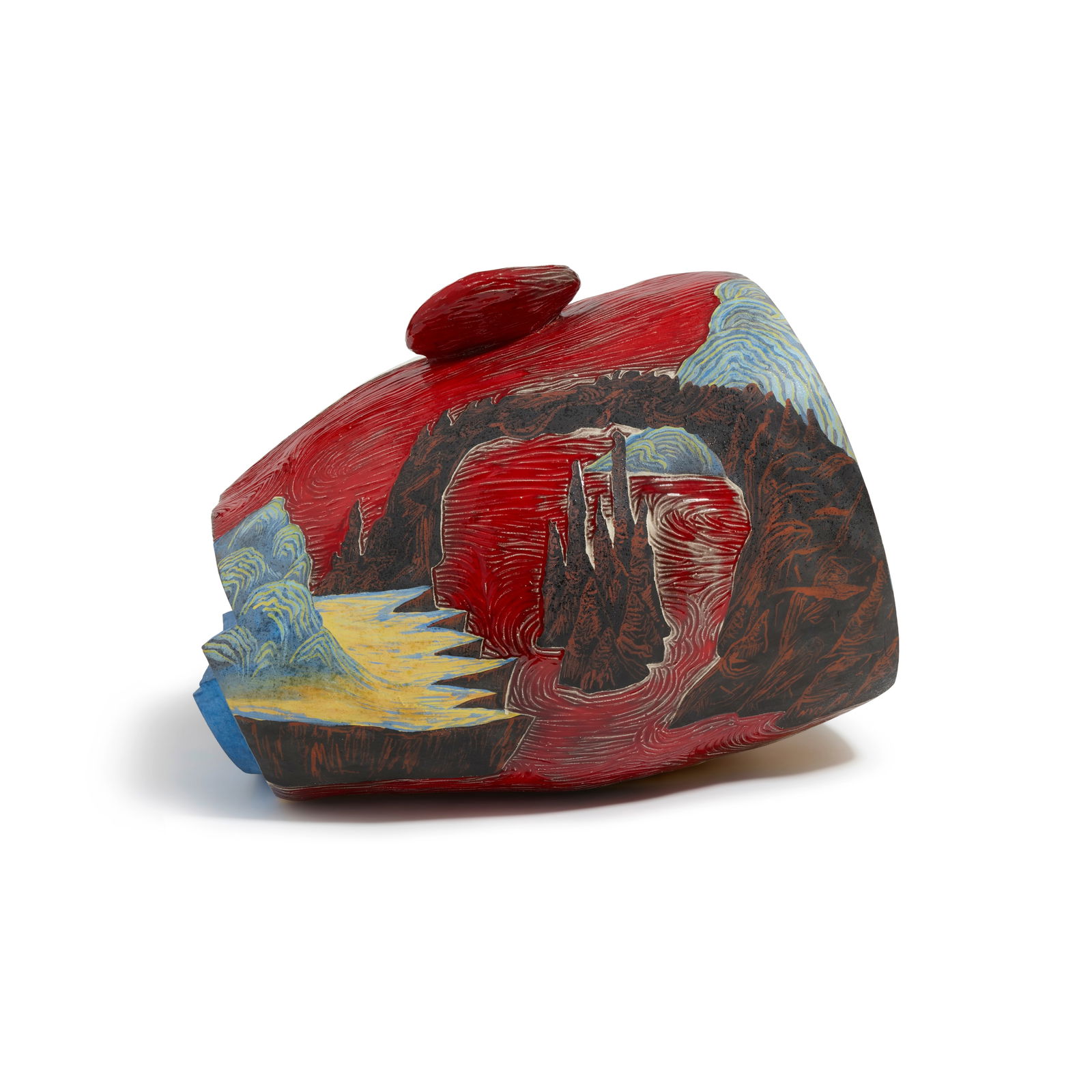MICHAEL LUCERO (BORN 1953) Red Sea1984glazed ceramic, incised '1984 Michael Lucero NYC' on under... (1 of 3)