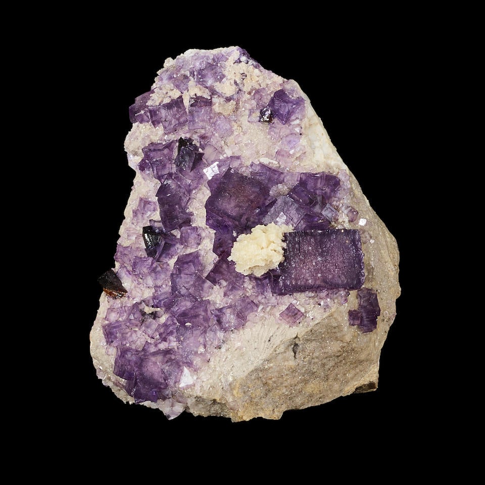 Purple Fluorite with Sphalerite and Cleavelandite (1 of 1)