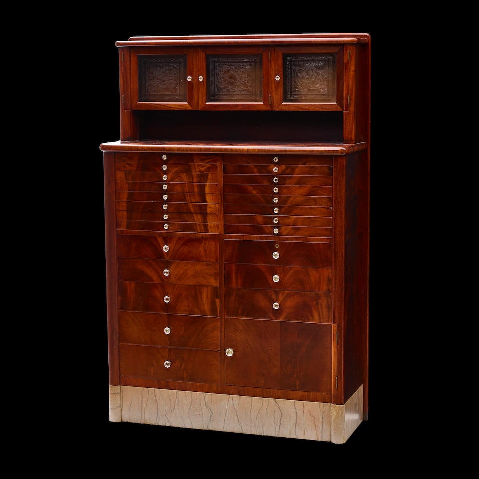 Flame Mahogany Art Deco Dental Cabinet (1 of 1)