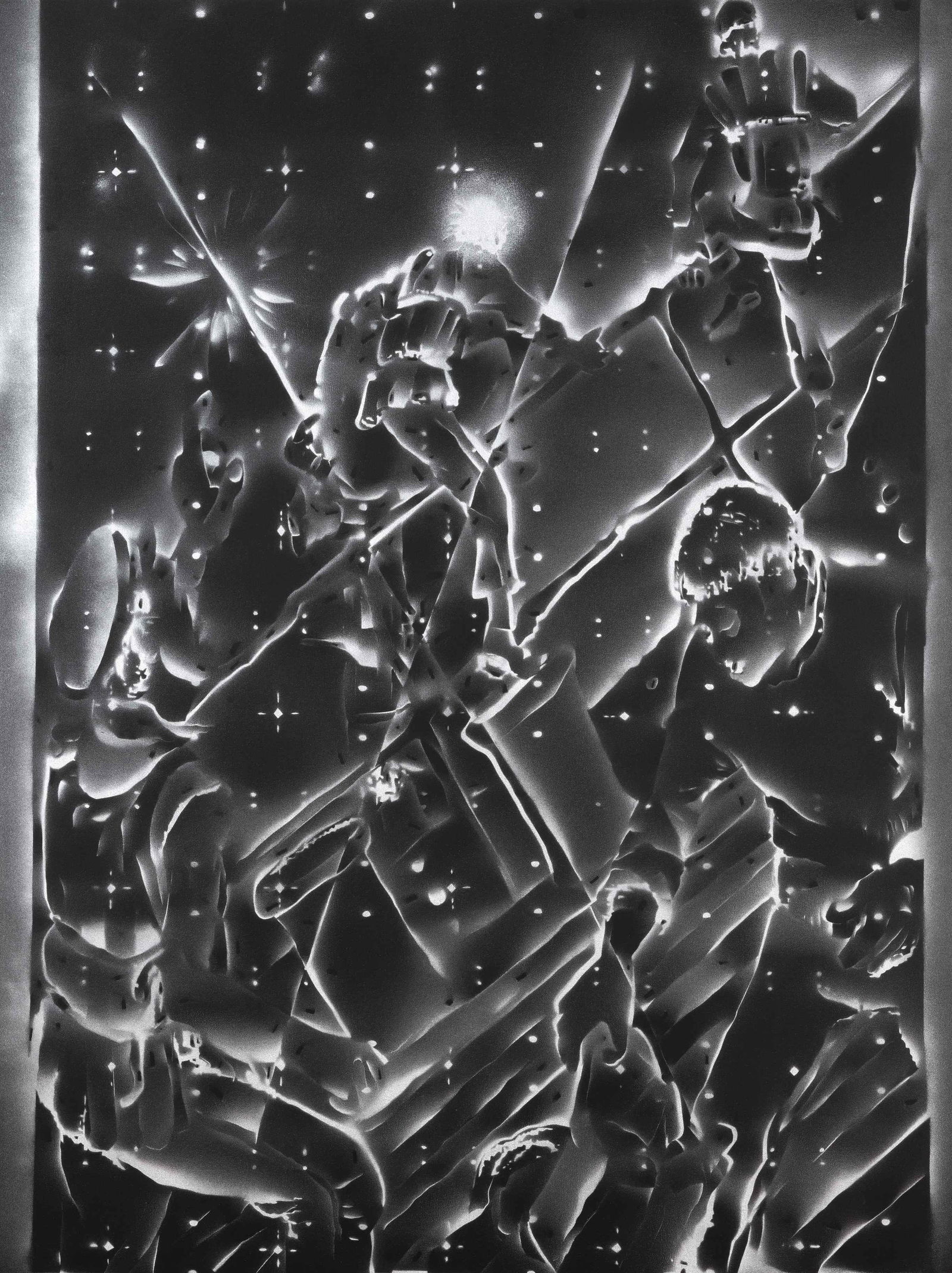 DAVID RATCLIFF (born 1970) Sans titre. De la série Ghost Painting (Titanic): DAVID RATCLIFF (born 1970) Sans titre. De la série Ghost Painting (Titanic) 2010 Signée, datée et situé Los Angeles au dos Acrylique et spray sur toile Getekend, gedateerd en gesit