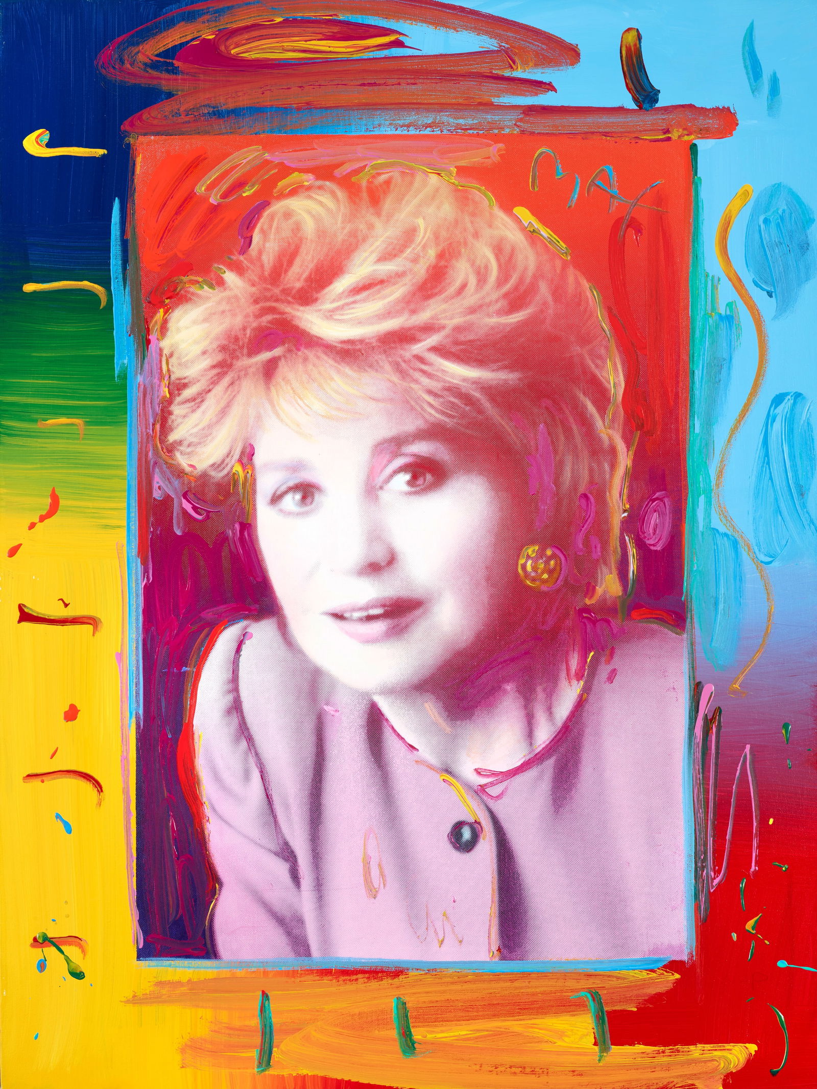 Peter Max (American, born 1937) Untitled (Portrait of Barbara)  32 x 24 in. (81.4 x 61 cm.) (1 of 1)