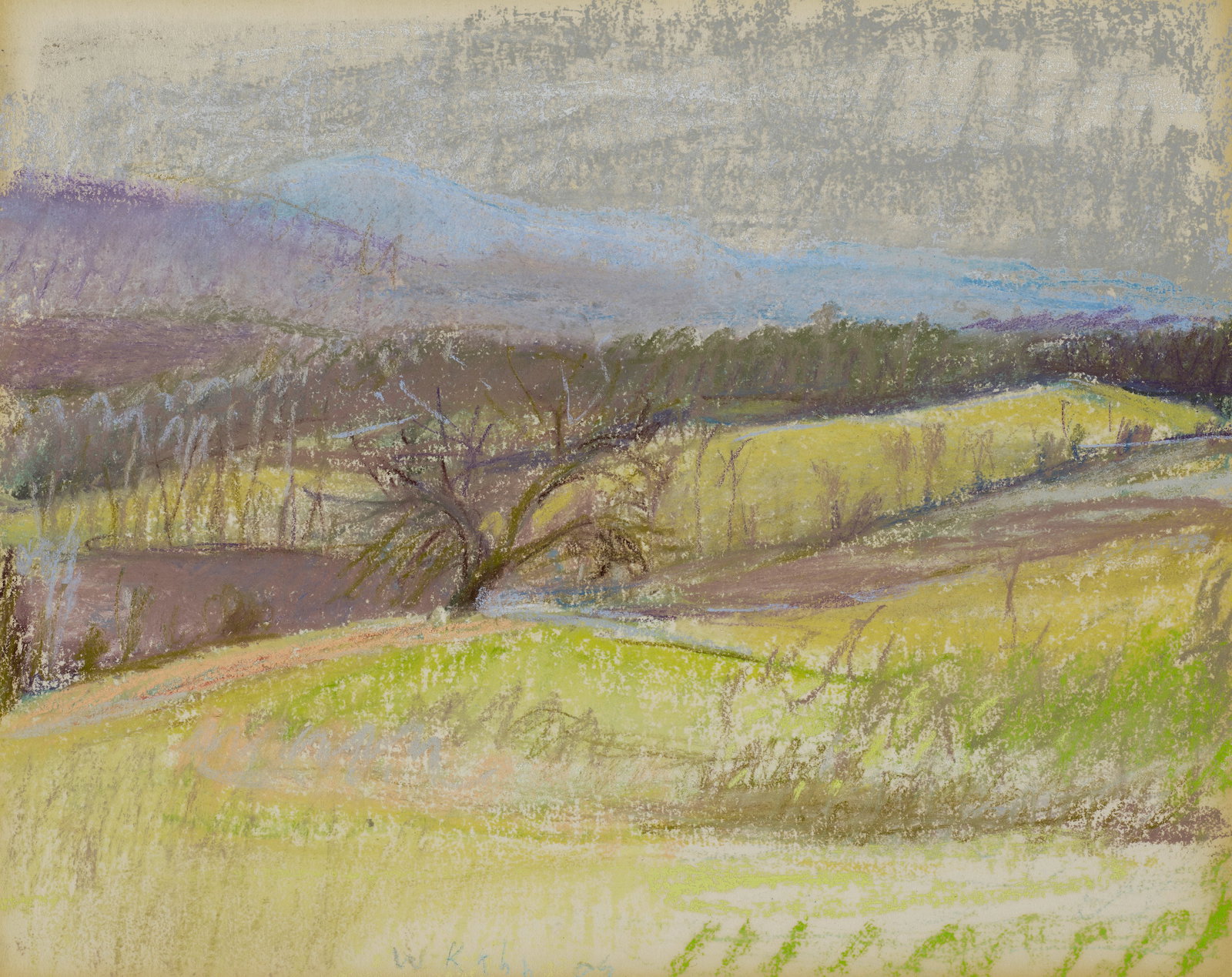 Wolf Kahn (1927-2020) Fall in New Marlboro, Massachusetts 11 x 14 in. (27.9 x 35.6 cm.) (Execute...: Wolf Kahn (1927-2020) Fall in New Marlboro, Massachusetts signed and dated 'W Kahn 83' (lower center) and numbered '384' (lower right) pastel on paper 11 x 14 in. (27.9 x 35.6 cm.) Executed in 1983. F