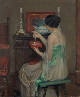 Henry R. Rittenberg (1879-1969) The Jewel Box 30 1/4 x 25 1/4 in. (76.8 x 64.1 cm.) (Painted in ...: Henry R. Rittenberg (1879-1969) The Jewel Box signed 'Rittenberg' (upper left) oil on canvas 30 1/4 x 25 1/4 in. (76.8 x 64.1 cm.) Painted in 1919. Footnotes: Provenance E. & A. Milch, Inc., New Y