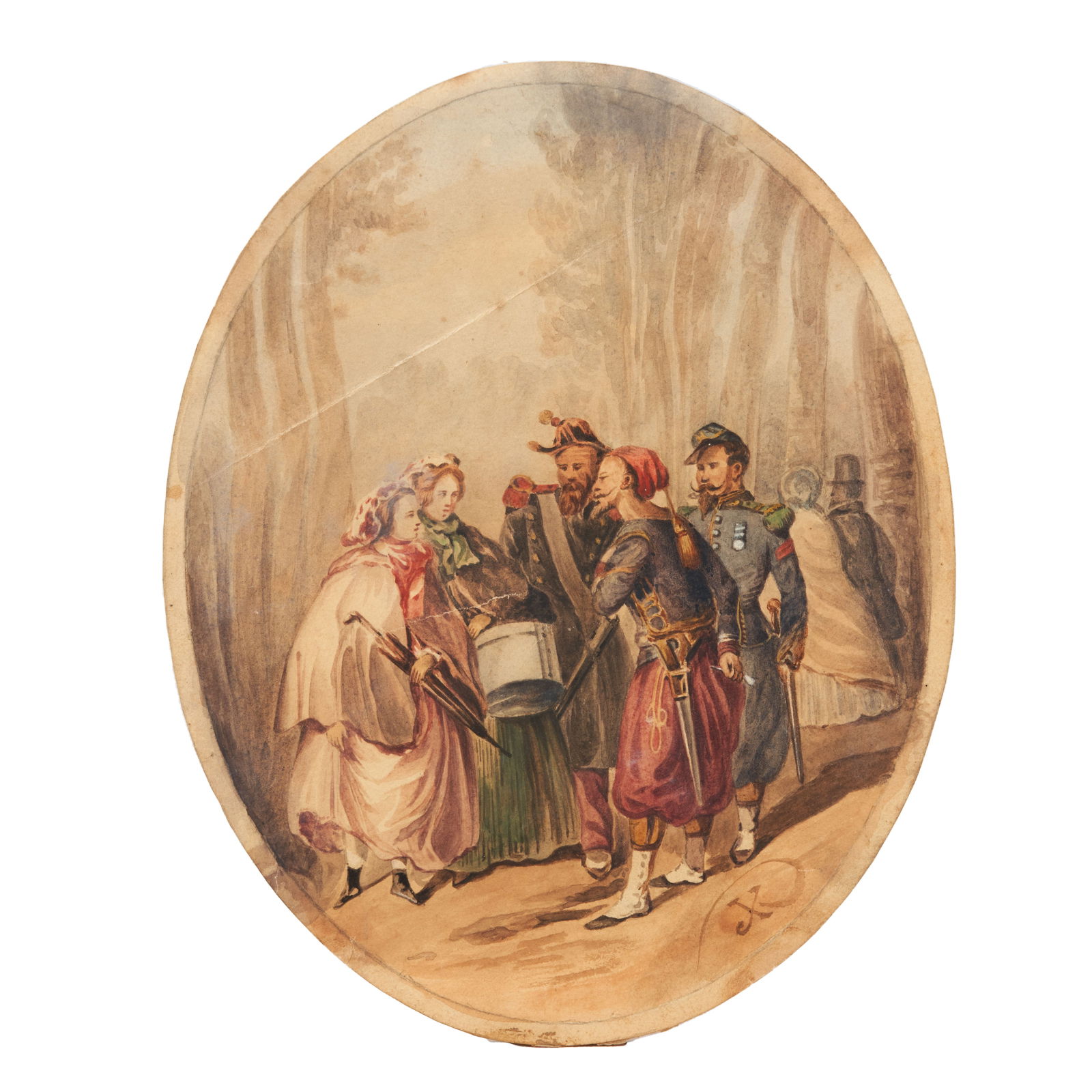 Juliusz Fortunat von Kossak (Polish, 1824-1899) Polish Guard and Peasant Women unframed. (1 of 1)