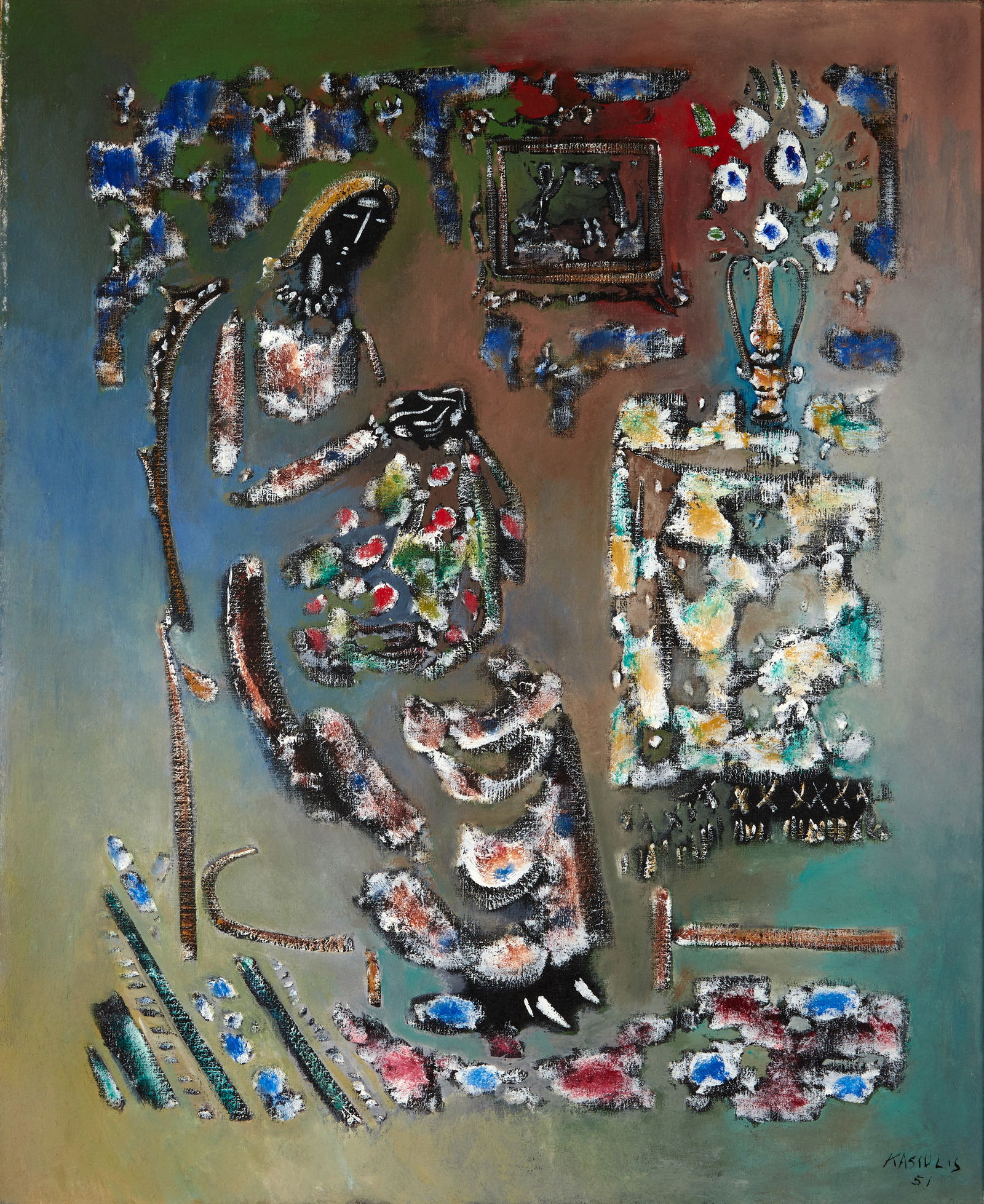 Vytautas Kasiulis (Lithuanian, 1918-1995) Untitled 28 3/4 x 23 1/2 in. (73.0 x 59.7 cm)  (framed... (1 of 1)