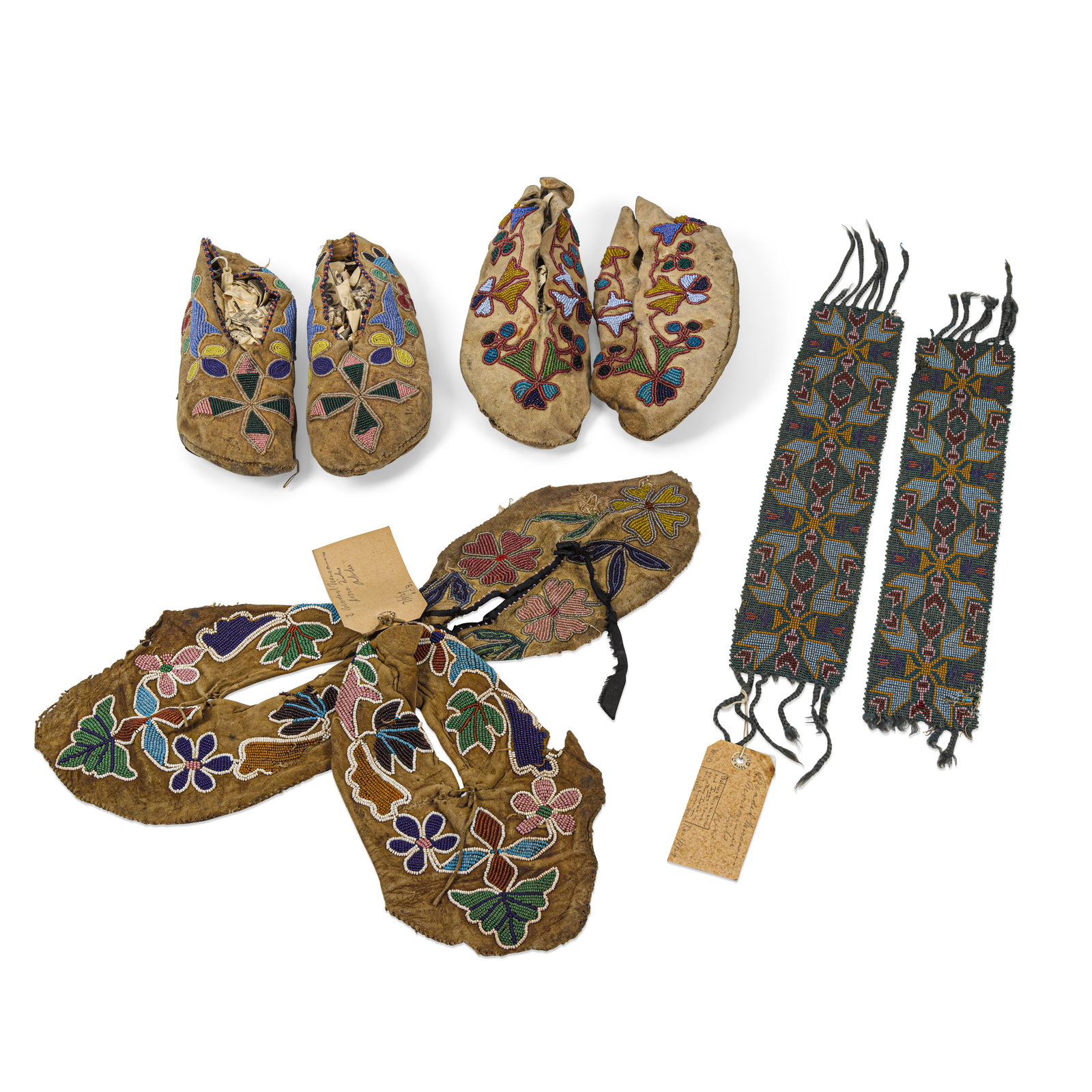 A group of Great Lakes or Prairie moccasins and garters (1 of 1)