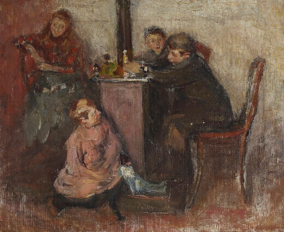 Attributed to Joseph Raphael (1869-1950) Children in the Studio 16 x 20 in. framed 23 1/2 x 27 1... (1 of 3)