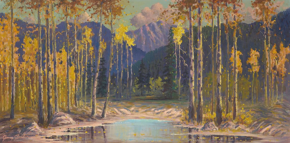 Jerry Jordan (born 1944) Western Landscape 24 x 48 in.  framed 32 1/4 x 56 1/4 in. (1 of 2)