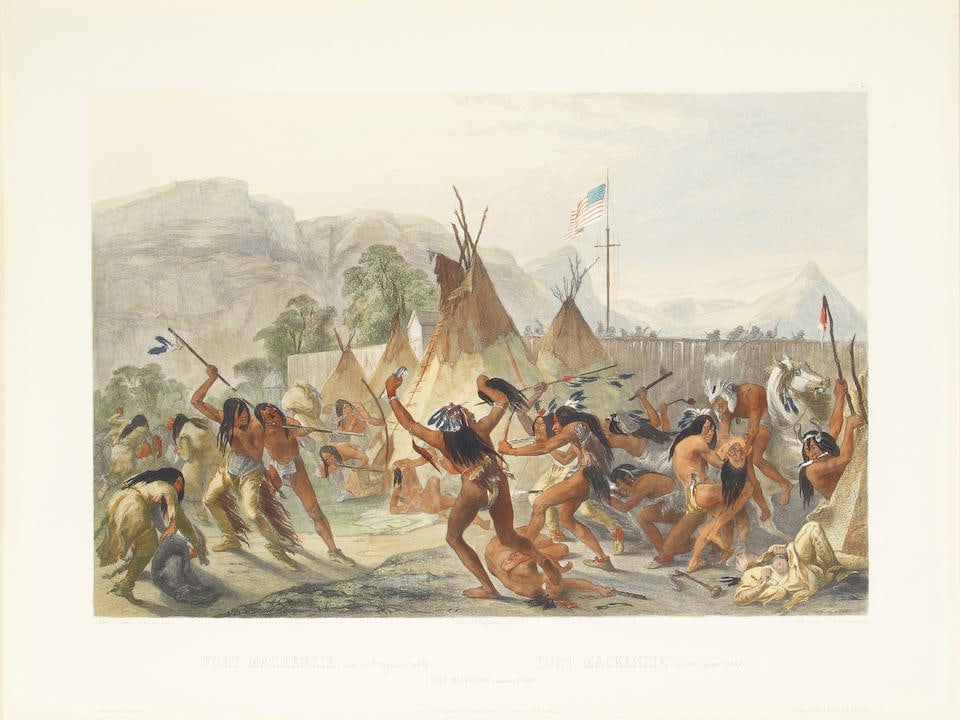 After Karl Bodmer (1809-1893); Fort MacKenzie; (1 of 3)
