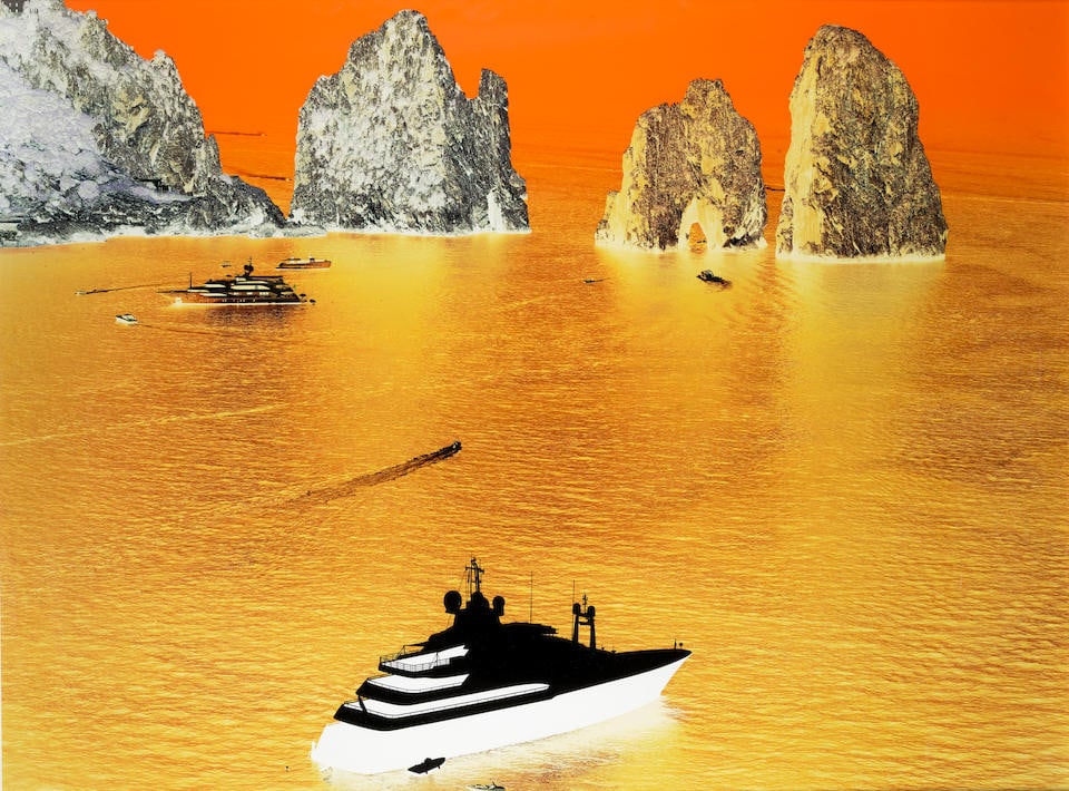 Olivo Barbieri (born 1954); Capri #8;: Olivo Barbieri (born 1954) Capri #8, 2013 Archival pigment print; framed, a Yancey Richardson Gallery label, signed in ink, on the reverse; this work is no. 2 from an edition of 6. 61 1/4 x 80 1/2 in.