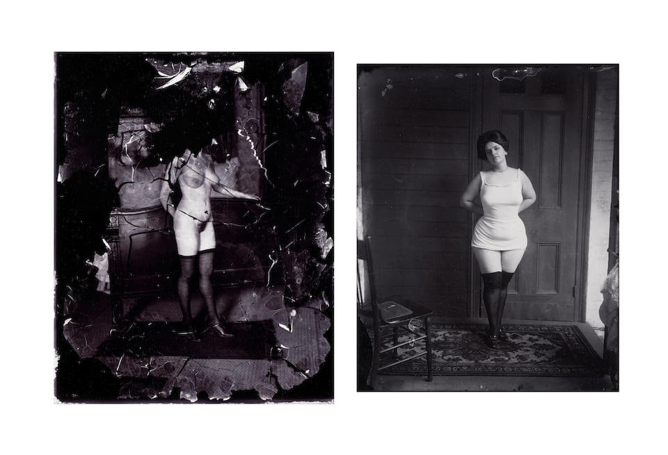 E.J. Bellocq (1873-1949) and Lee Friedlander (born 1934); Selected Images from 'Storyville Portr...: E.J. Bellocq (1873-1949) and Lee Friedlander (born 1934) Selected Images from 'Storyville Portraits', c. 1911-13 2 gold-toned printing-out paper prints, printed by Lee Friedlander in the 1970s; each i