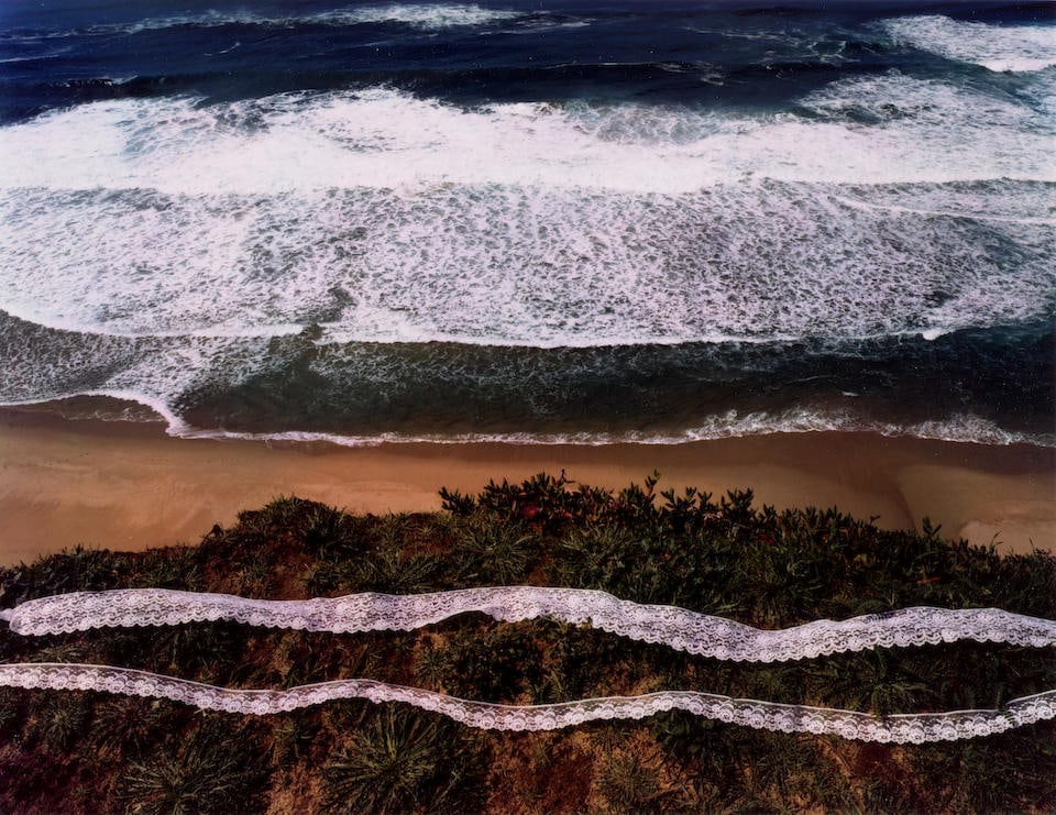 John Pfahl (1939-2020); 'Wave, Lave, Lace, Pescadoero Beach, California' (from 'Altered Landscap... (1 of 1)