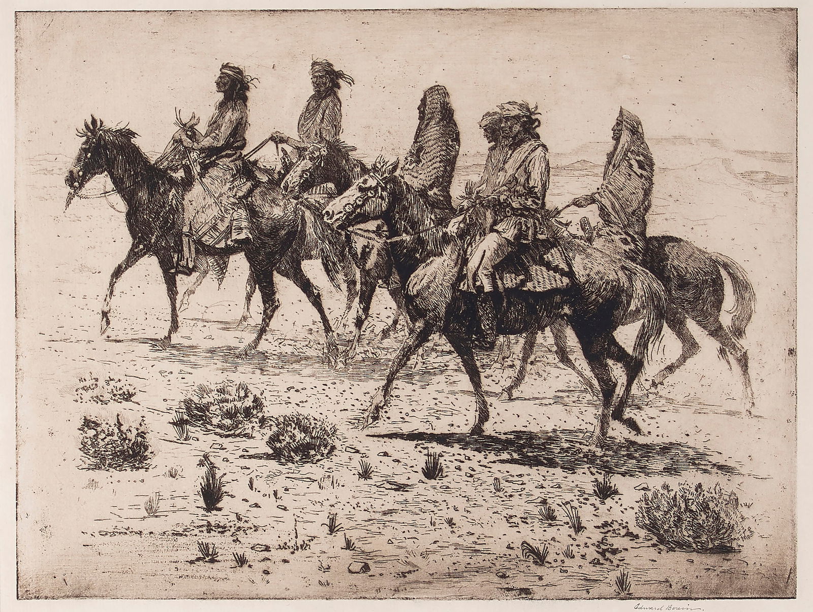 Edward Borein (1872-1945); Navajos; (1 of 3)