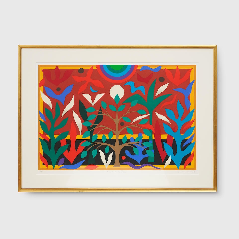 John Coburn (1925-2006) Paradise Garden, 1988: John Coburn (1925-2006) Paradise Garden, 1988 numbered, titled, signed and dated below image: '31/99 Paradise Garden Coburn '88' screenprint edition:31/99 48.0 x 72.0cm (18 7/8 x 28 3/8in). Footnotes: