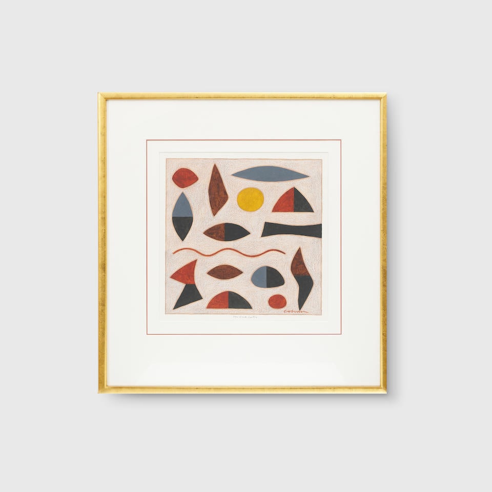 John Coburn (1925-2006) Untitled (For Eric Satie): John Coburn (1925-2006) Untitled (For Eric Satie) inscribed lower centre: 'For Erik Satie' signed lower right: 'Coburn' synthetic polymer paint on paper 36.5 x 36.5cm (14 3/8 x 14 3/8in). Footnotes: P