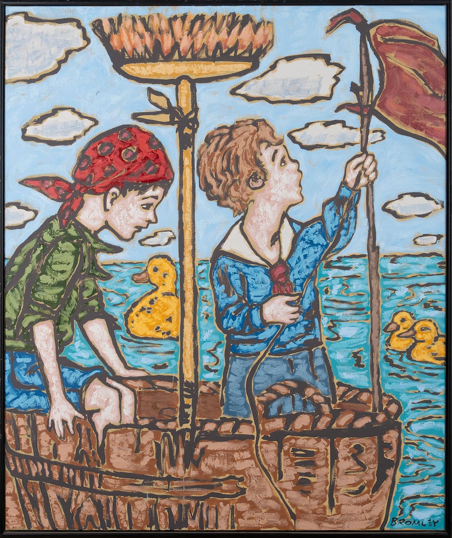 David Bromley (born 1960) The Adventure: David Bromley (born 1960) The Adventure signed lower right: 'Bromley' synthetic polymer paint on canvas 182.0 x 152.0cm (71 5/8 x 59 13/16in). Footnotes: PROVENANCE Lawson~Menzies, Sydney, 13 February