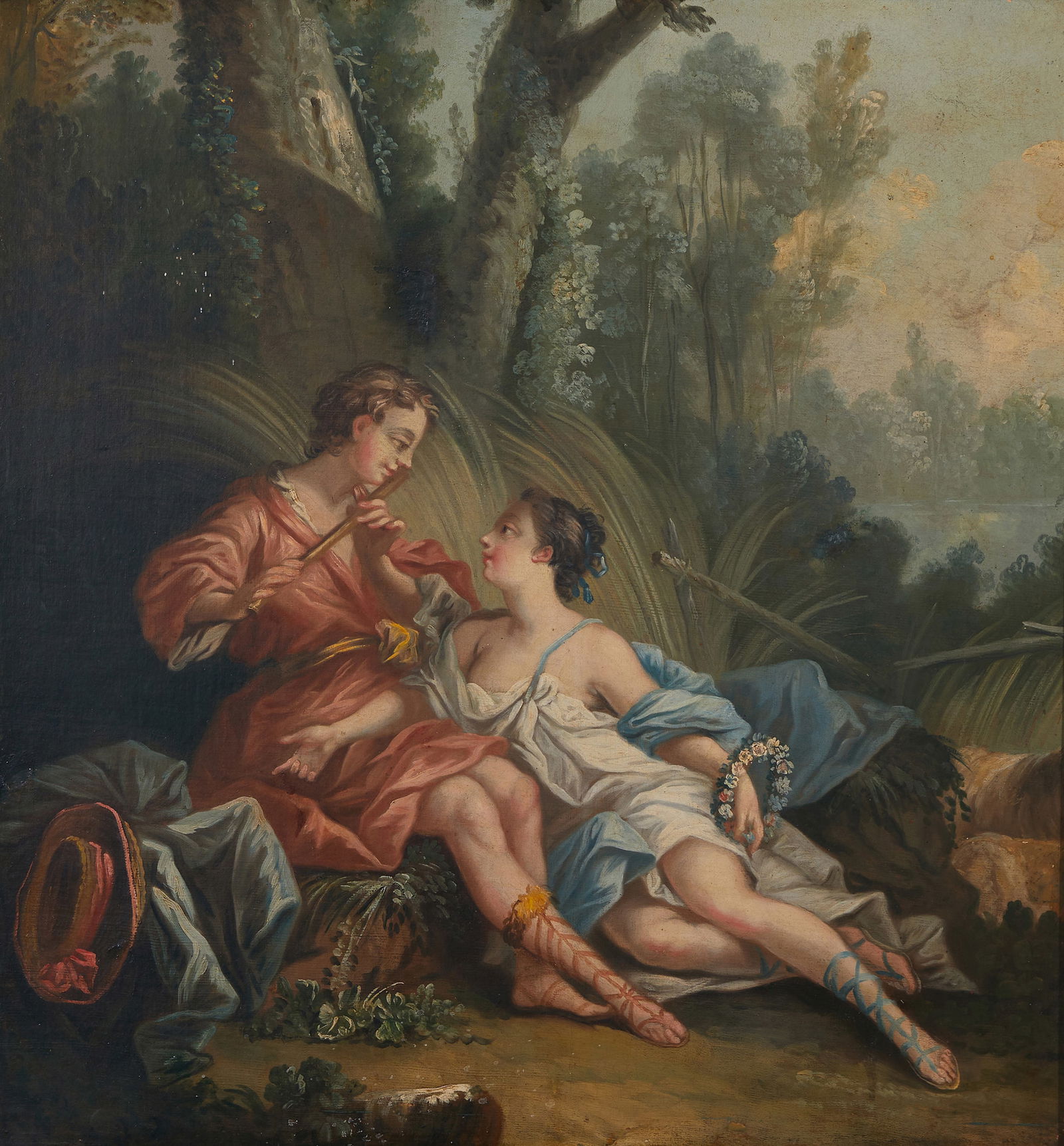 After François Boucher Fête galante scene: Daphnis and Chloe 30 1/2 x 28 3/4in (80 x 7...: After François Boucher Fête galante scene: Daphnis and Chloe oil on canvas 30 1/2 x 28 3/4in (80 x 73cm) Saleroom Notice: This lot to be sold without reserve