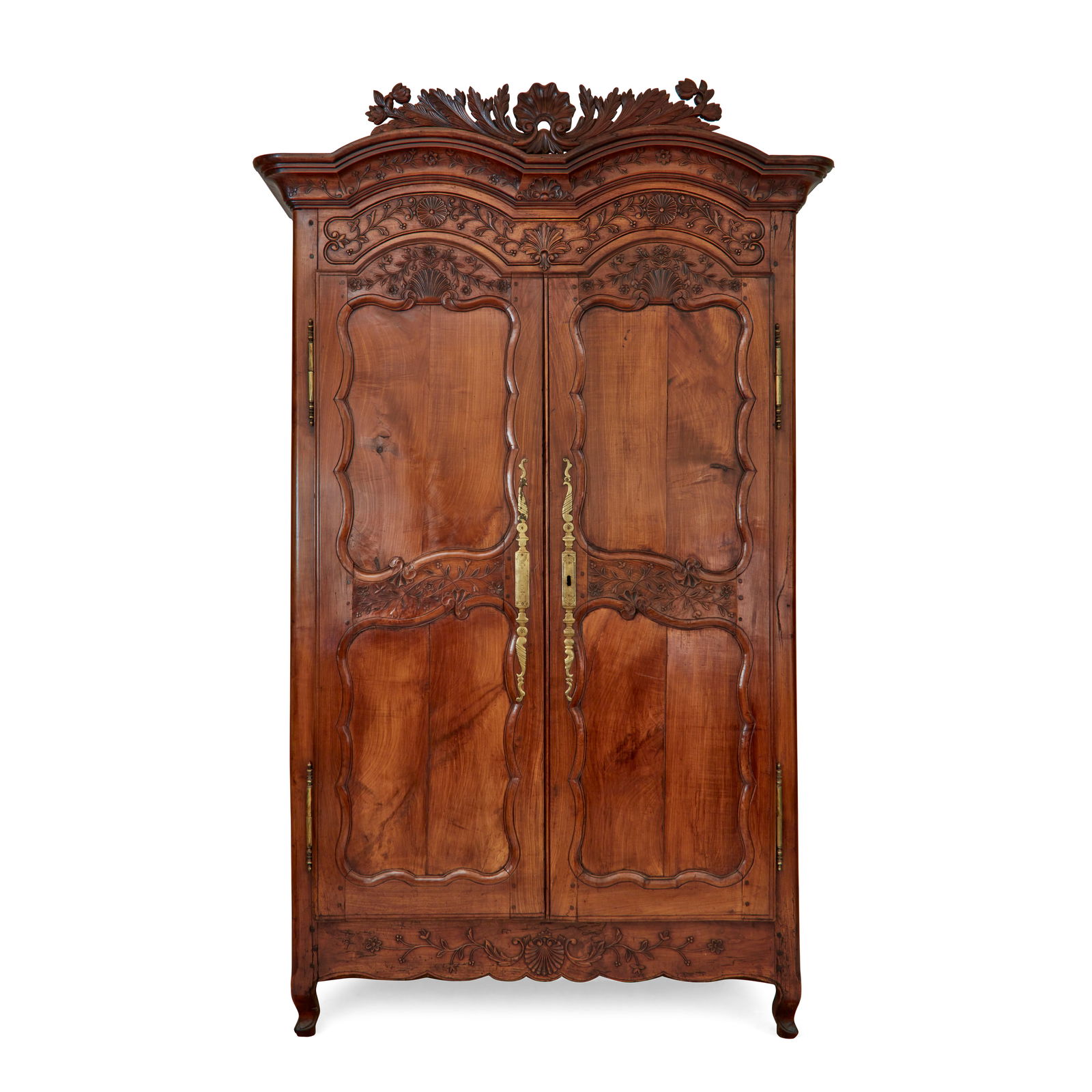 A LOUIS XV/XVI TRANSITIONAL STYLE WALNUT ARMOIRE (1 of 1)
