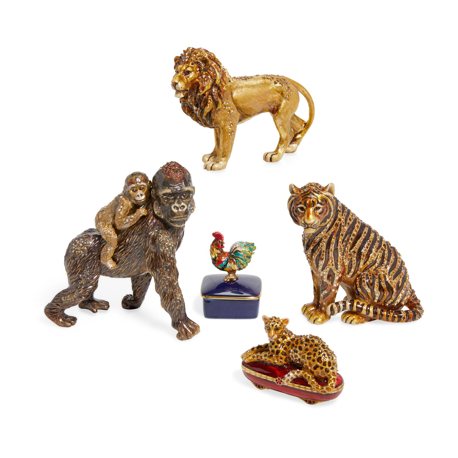 FIVE JAY STRONGWATER JEWELED AND ENAMELED ANIMAL-FORM TABLE DECORATIONS (1 of 1)