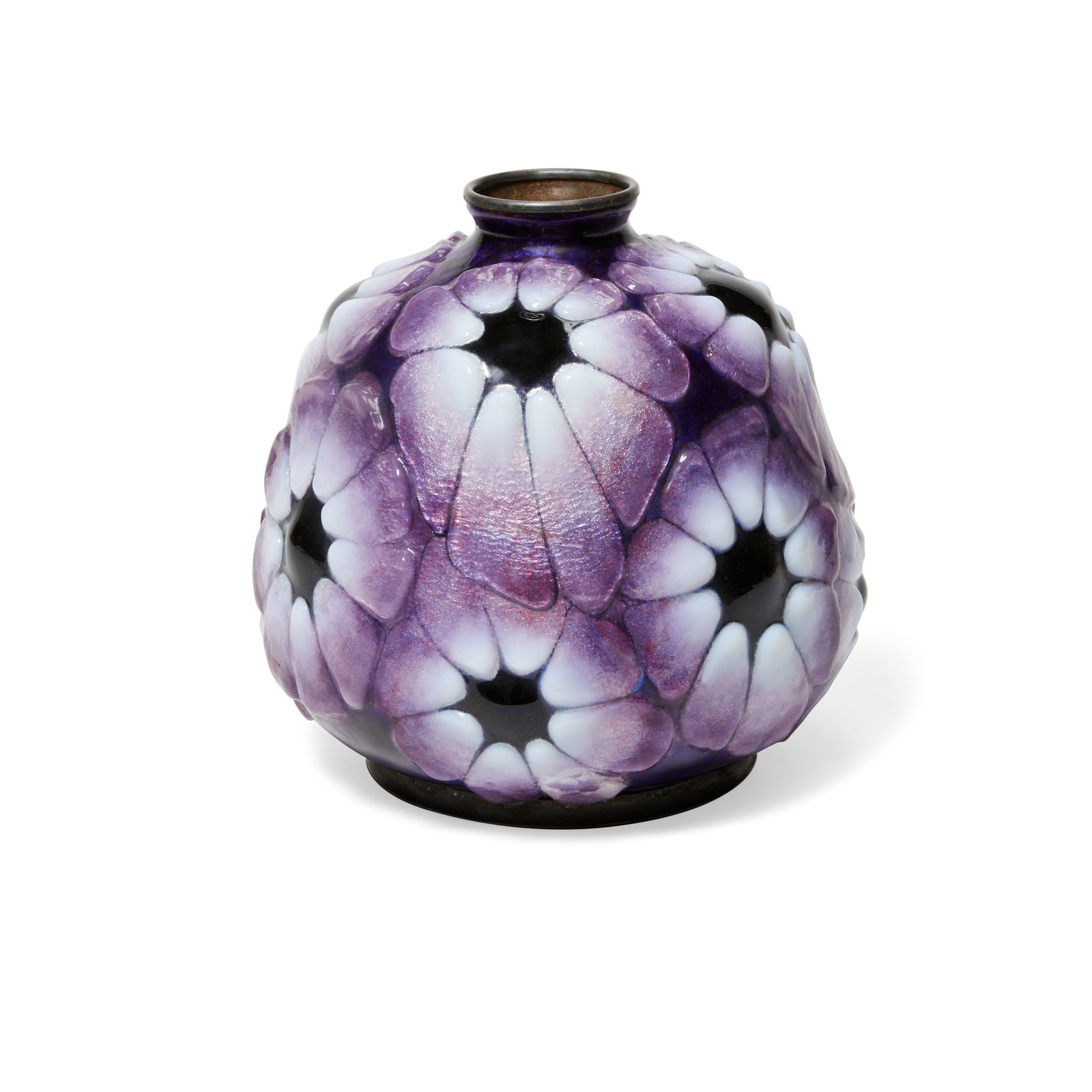 A CAMILLE FAURÉ ENAMELED COPPER VASECamille Fauré (French, 1874-1956), for Limoges, ci... (1 of 1)