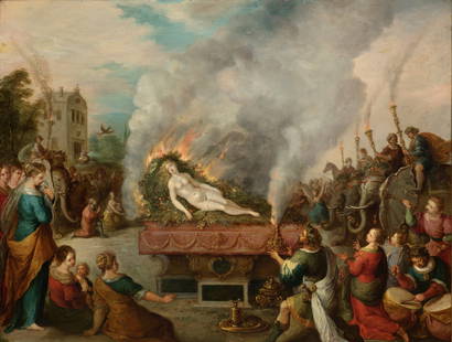 Frans Francken II (Anvers 1581-1642) La mort de la fille de Sestos: Frans Francken II (Anvers 1581-1642) La mort de la fille de Sestos huile sur cuivre oil on copper 50 x 64.1cm (19 11/16 x 25 1/4in). Footnotes: The painting relates to the composition