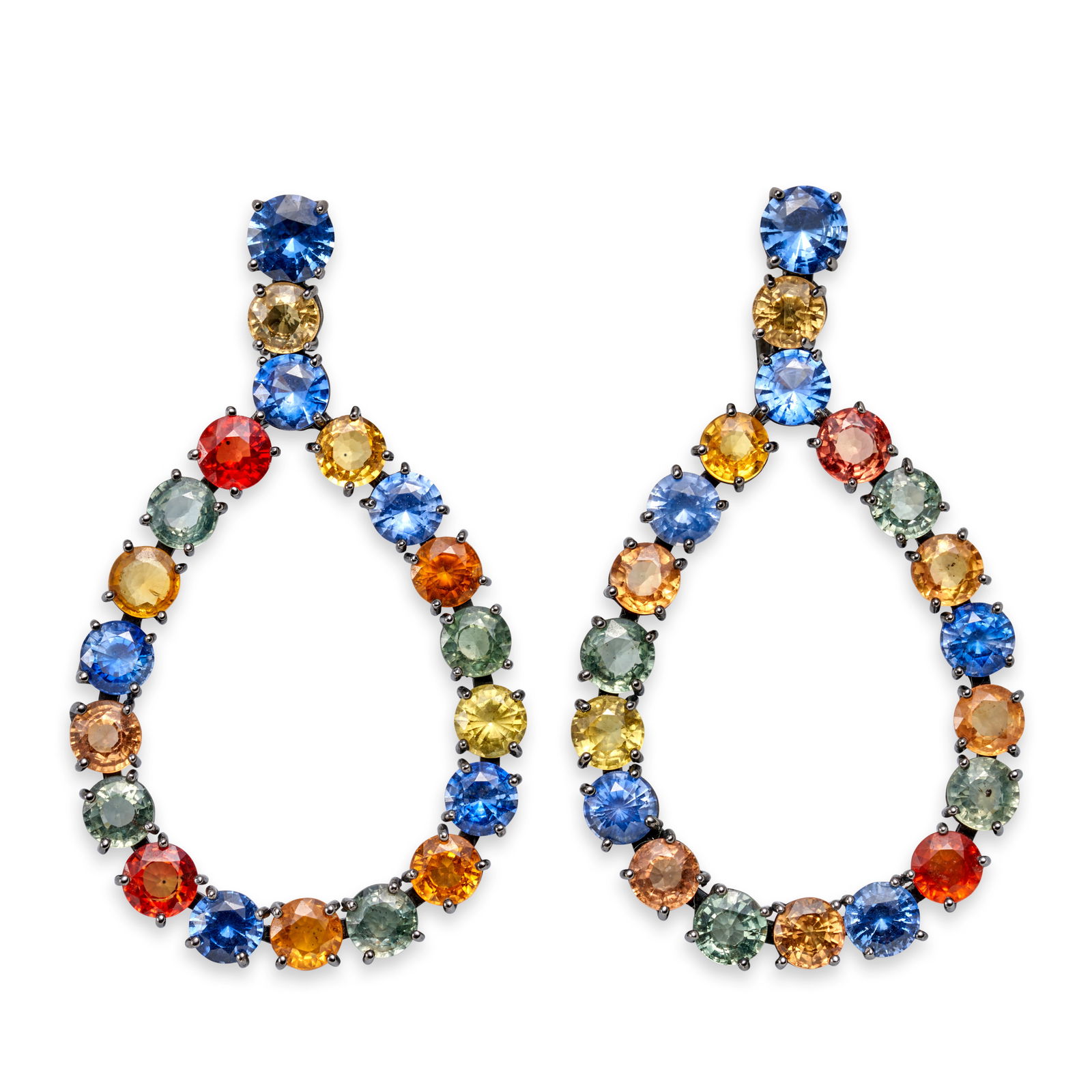 JACK VARTANIAN: A PAIR OF MULTI COLOR SAPPHIRE EARRINGS (1 of 1)