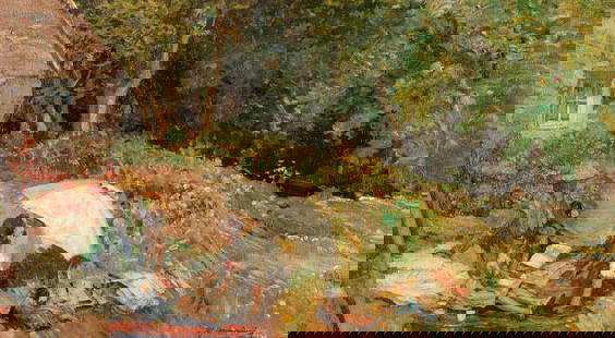 Samuel John Lamorna Birch, RA, RWS, RWA (British, 1869-1955) Family at Lamorna: Samuel John Lamorna Birch, RA, RWS, RWA (British, 1869-1955)Family at Lamorna signed 'S.J.Lamorna Birch' (lower right)oil on canvas 52 x 92cm (20 1/2 x 36 1/4in).Footnotes: Provenance Sir John Robert