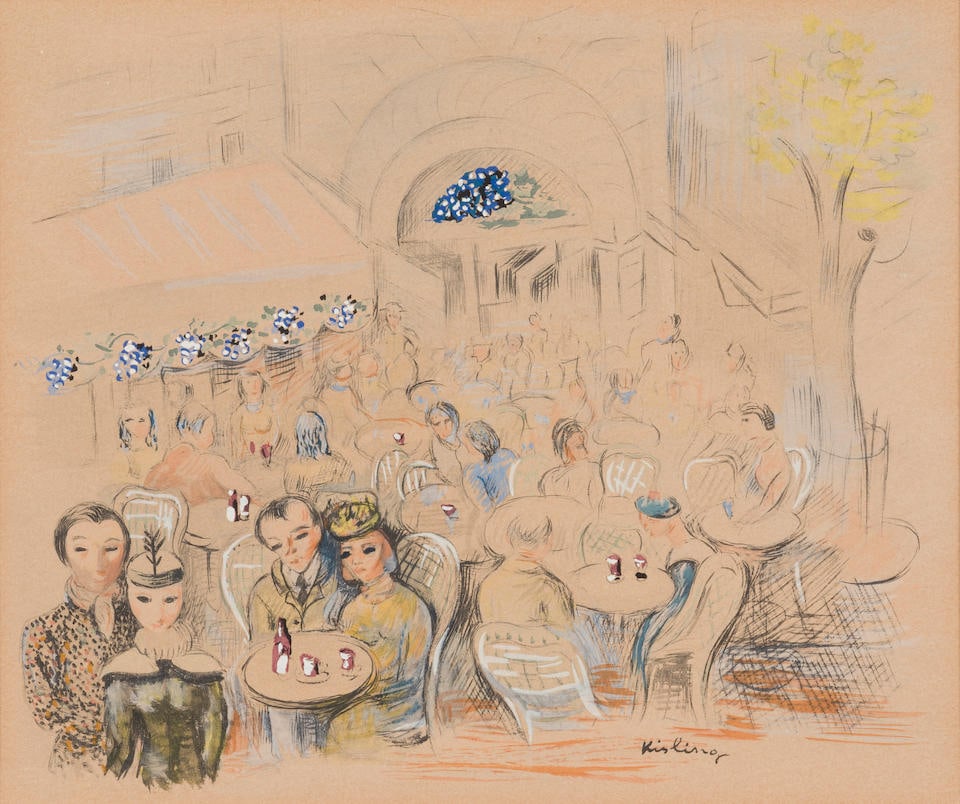 MOÏSE KISLING (1891-1953) La Rotonde, 1953  Lithographie en couleurs réhaussée. S... (1 of 1)