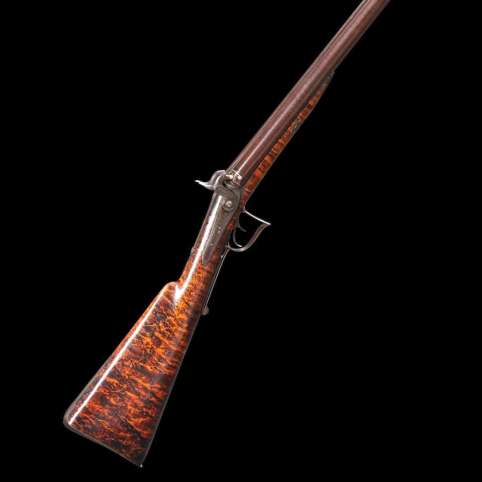 Charles Spencer 12 Gauge Double-barrel Percussion Shotgun, (1 of 2)