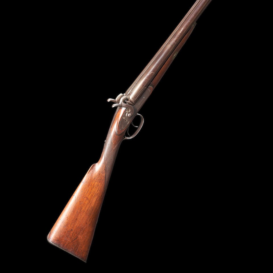 Parker 12 Gauge Double-barrel Percussion Shotgun, (1 of 2)