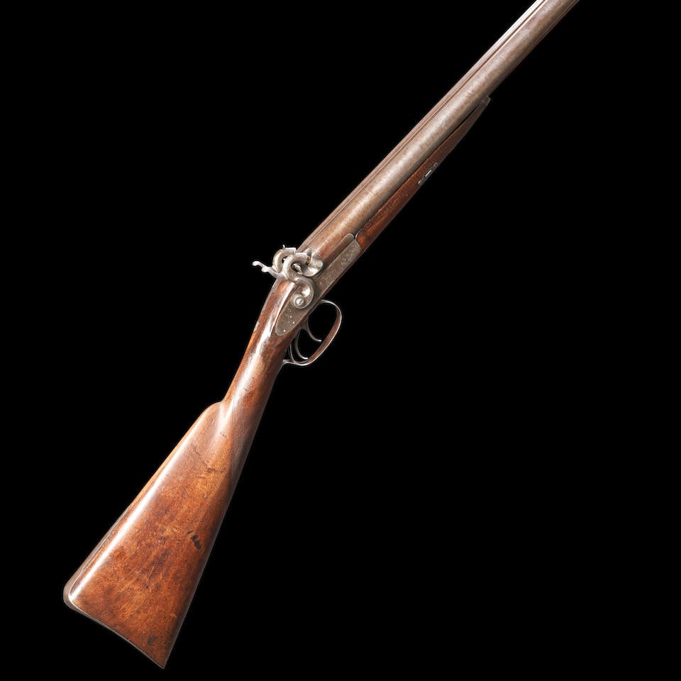 William Greener 10 Gauge Double-barrel Percussion Shotgun, (1 of 2)