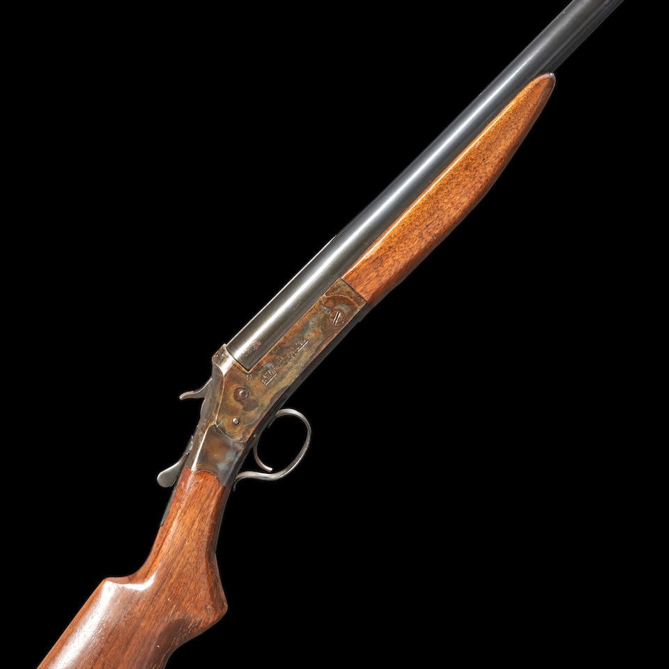 Stevens Single-shot 12 Gauge Shotgun, Curio or Relic firearm: Stevens Single-shot 12 Gauge Shotgun, early to mid-20th century. No serial number, blued steel barrel with sighting grooves at the breech, case hardened frame, walnut tock with black hard rubber butt 