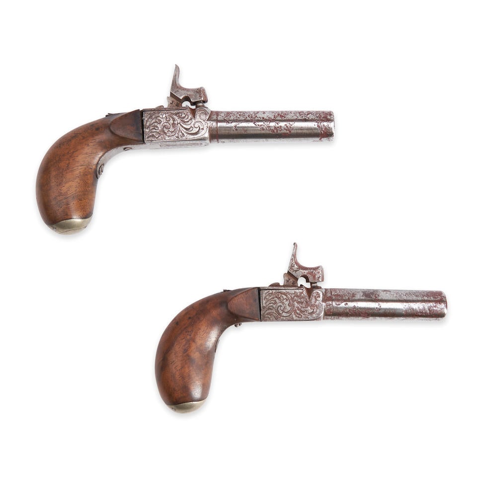 Pair of Percussion Pocket Pistols, (1 of 2)