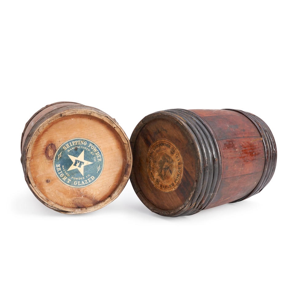 Two Hazard Powder Co. Wood Powder Kegs, (1 of 1)