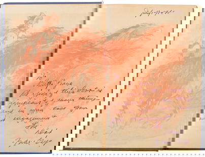 GREY, ZANE. 1872-1939 Group of 5 volumes signed & inscribed on the front free endpaper to his da...: GREY, ZANE. 1872-1939 Group of 5 volumes signed & inscribed on the front free endpaper to his daughter Betty Zane Grey:, 1. To the Last Man New York & London: Harper & Brothers, [1922]. Original