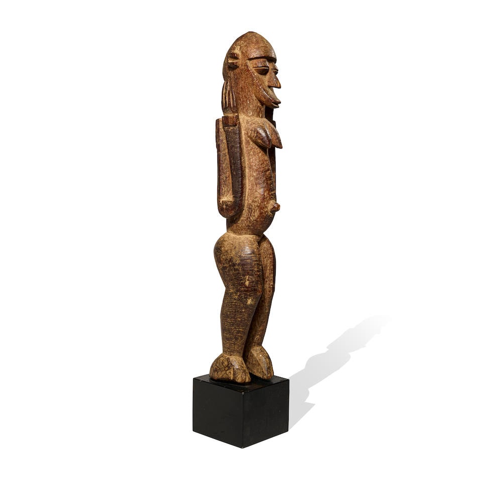 Lobi Female Figure, Burkina Faso: Lobi Female Figure, Burkina Faso Wood with dark brown patina Height 19in (48.3cm) Provenance Constance McCormick Fearing Collection, Santa Barbara, CA, acquired in the 1960s Thence by descent Lot to b