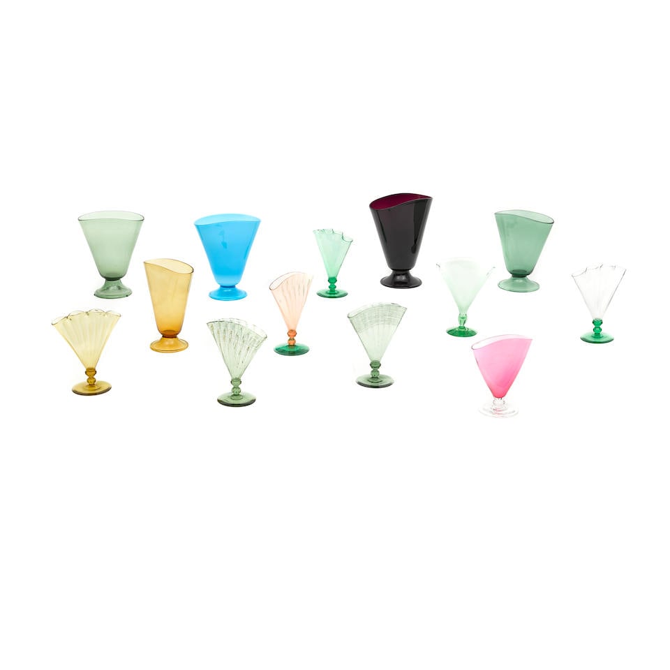 A GROUP OF THIRTEEN STEUBEN GLASS FAN VASESEarly 20th century (1 of 1)