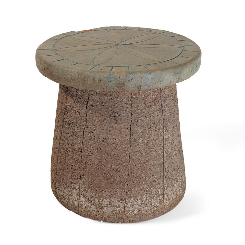 STAN BITTERS (BORN 1936) Garden Stool1970sglazed stoneware: STAN BITTERS (BORN 1936) Garden Stool 1970s glazed stoneware Lot to be sold without reserve. For further information on this lot please visit Bonhams.com For further information about this lot please
