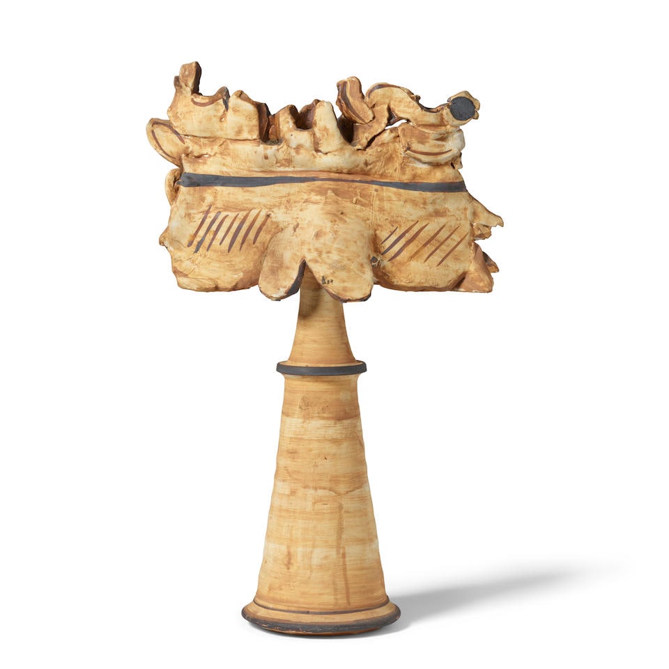 VIOLA FREY (1933-2004) Candle Stickcirca 1966-68glazed earthenwareheight 23 3/4in (60.3cm); widt... (1 of 2)