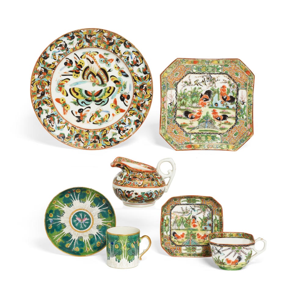 A GROUP OF SEVEN CHINESE EXPORT PORCELAIN FAMILLE-ROSE WARES 19th century  (7) (1 of 1)