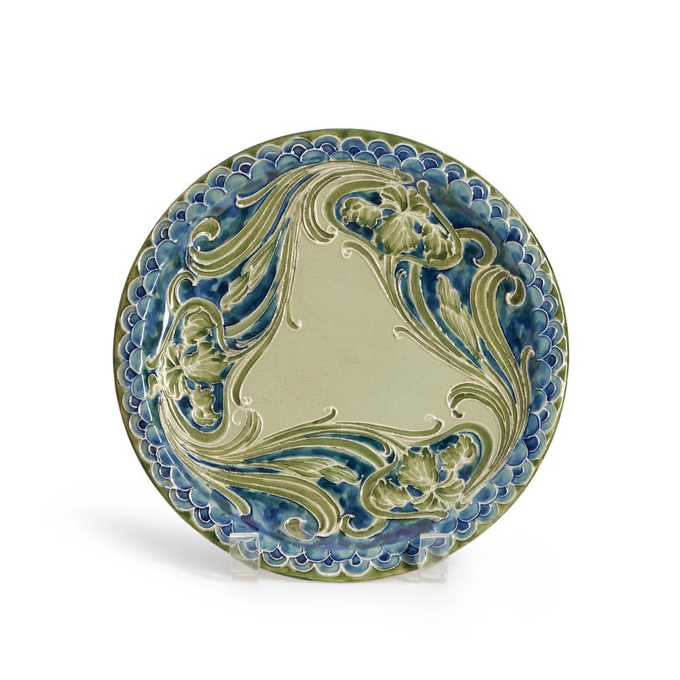 William Moorcroft for James Macintyre & Co. 'Florian Ware' Plate, England, late 19h/early 20th c... (1 of 2)