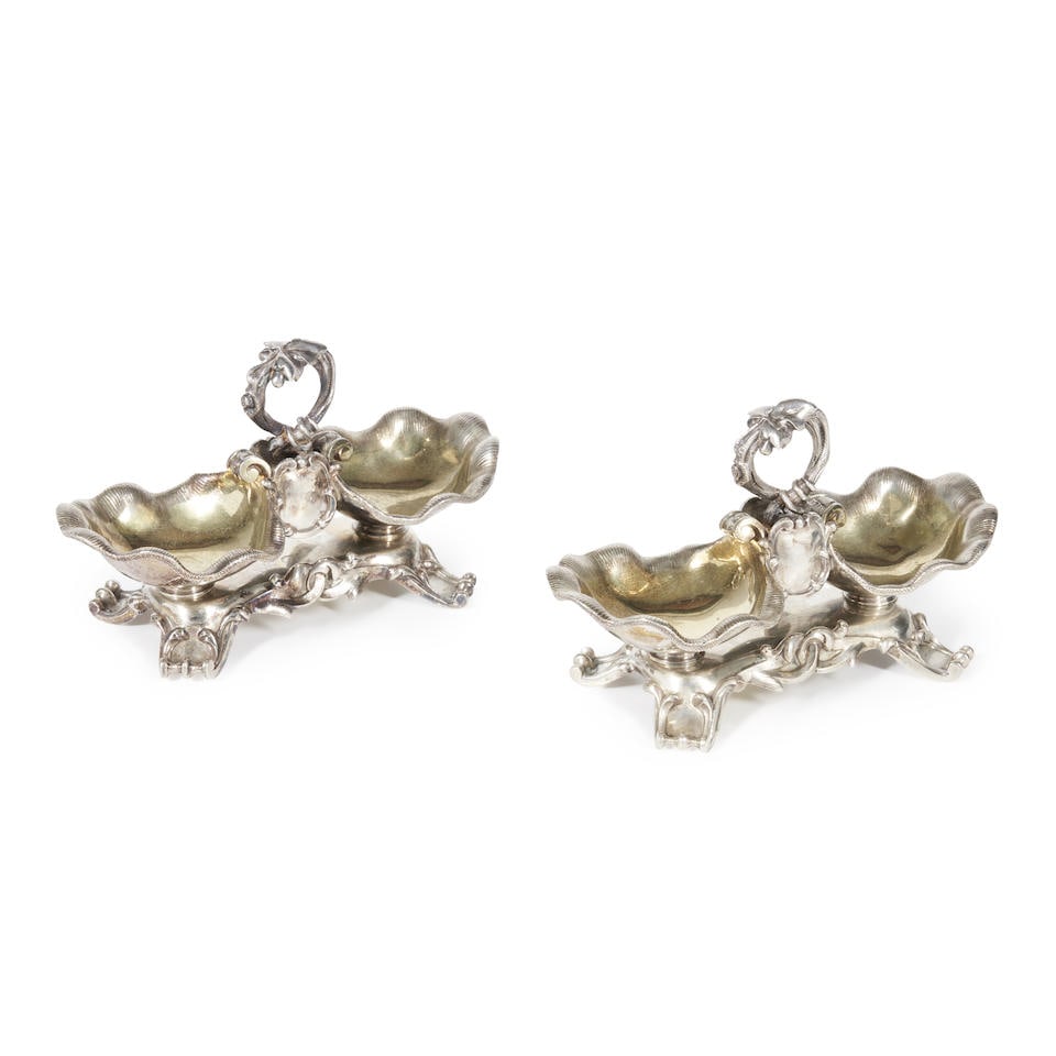 Pair of Russian .875 Double Salt Cellars, (1 of 1)