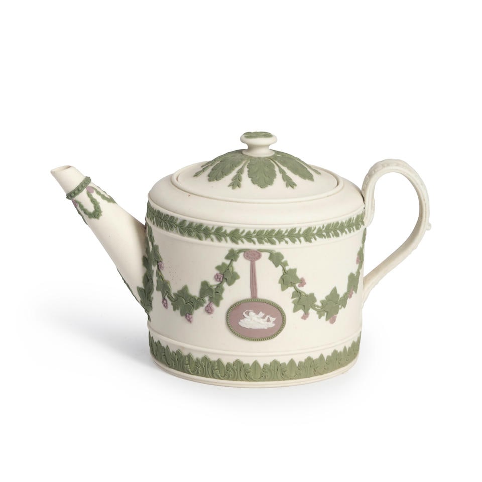 Wedgwood Tricolor Jasperware Teapot and Cover, England, 19th century, (1 of 1)